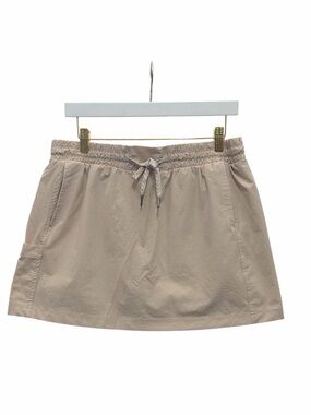 Avalanche Womens Skirt Beige Large Polyester Blend Drawstring Elastic Waist Pre-